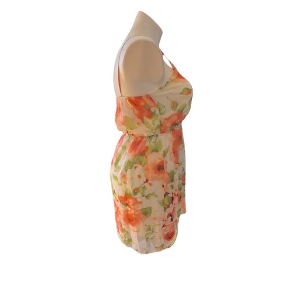 Soprano Floral Spaghetti Strap Chiffon Round-Neck Dress - Size Large  ***Item: 0 - Picture 4 of 8